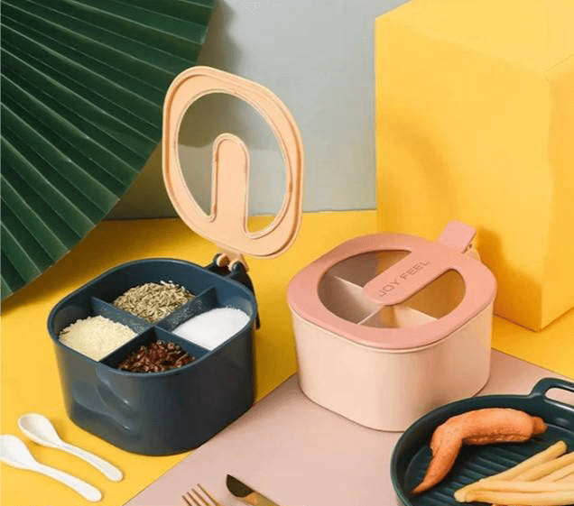 4 in 1 kitchen spice box with spoon by M. Bilal