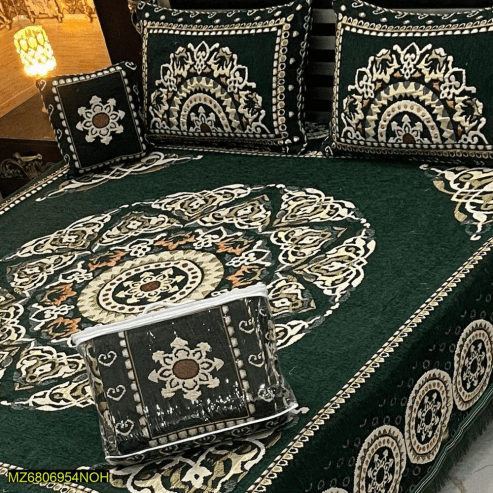 4 Pcs Velvet Jacquard Double Bedsheet … Free home delivery by Muhammad Maqbool