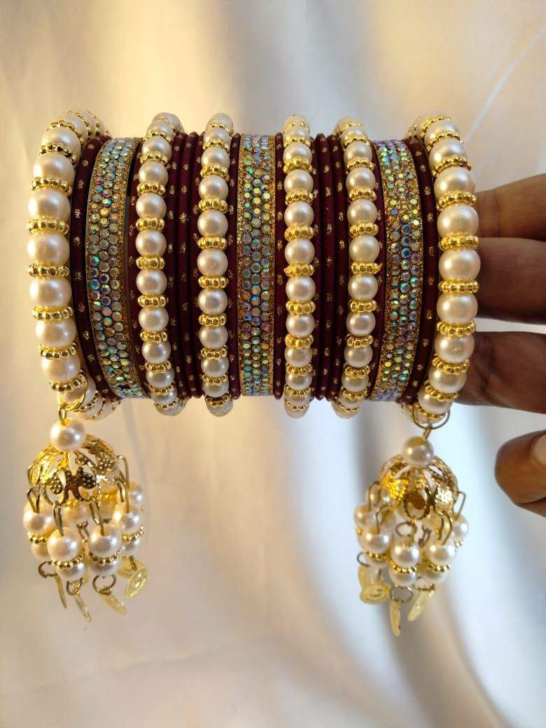 *White Pearls Bangles Set* by muskan khan