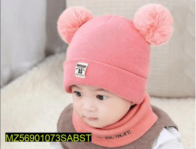 Kid’s Wool Plain Cap With Neck Warmer … Free home delivery by Muhammad Maqbool