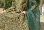 3 Pc Coton Silk Maxi by Rana Mazhar
