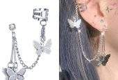 Silver Platted Pair Of Allow Butterfly Disign Ear Clip Earrings by SHARK YT