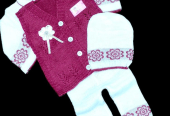 4 PCs baby girl stiched wool suit by Hooriya Baloch