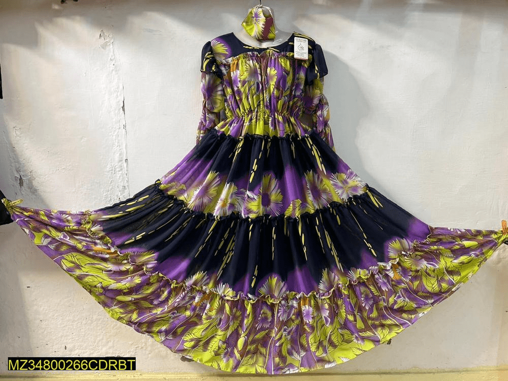 1 PCs women’s stitched chiffon printed suit by Hooriya Baloch