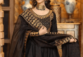 3 PCs Woman Stitches Katan Silk Embroidered Maxi by Hanan Shafique
