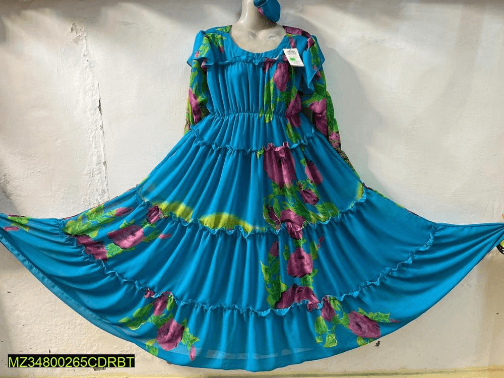 1 PCs women’s stitched chiffon printed suit by Hooriya Baloch