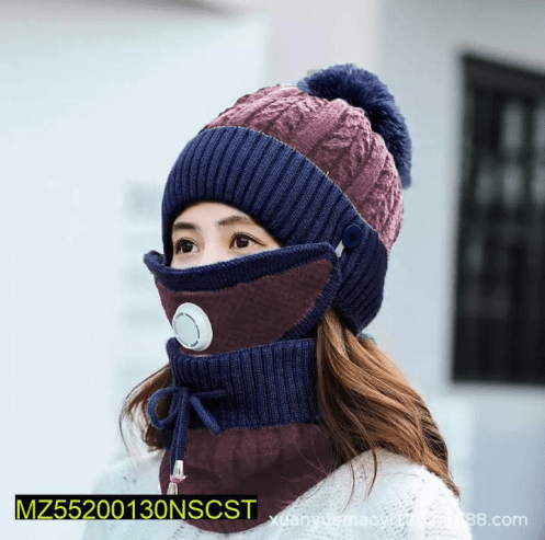 Beanie wool cap, Neck warmer and Mask with free home delivery 😇 by Muhammad Afaq
