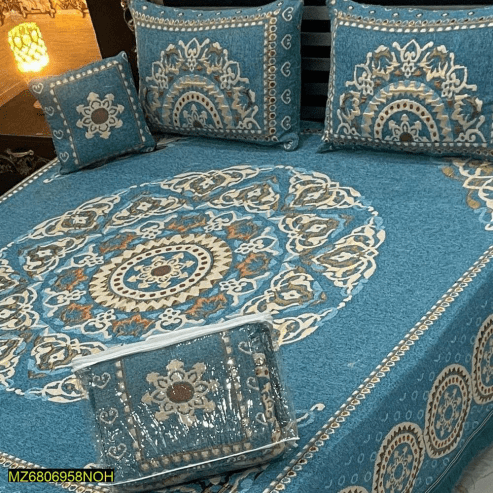 4 Pcs Velvet Jacquard Double Bedsheet … Free home delivery by Muhammad Maqbool