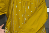 2 Pcs Woman,s Stitched linen Embroidered Suit by Usman Ali