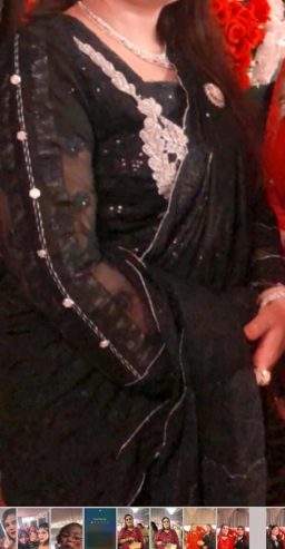 Black preloved saaree by Saadiya Adeel