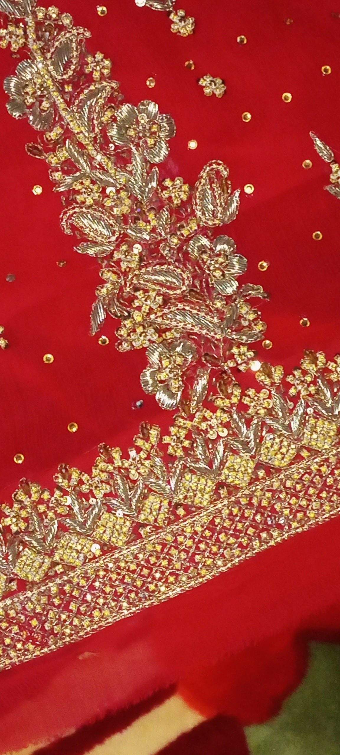 Pure Kora work shirt and dupatta with bridal bag by Mohsin Naveed