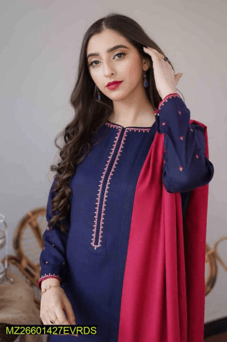  3 Pcs Women Unstitched Dhanak Embroidered Suit … Free home delivery by Muhammad Maqbool