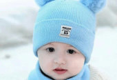 Kid’s Wool Plain Cap With Neck Warmer … Free home delivery by Muhammad Maqbool