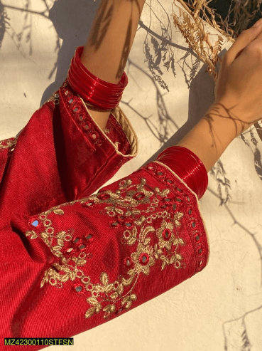 2 PCs women’s khaadi Embroidered suit by Hooriya Baloch