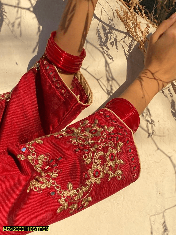 2 PCs women’s khaadi Embroidered suit by Hooriya Baloch