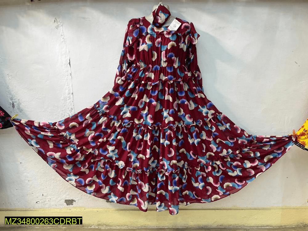 1 PCs women’s stitched chiffon printed suit by Hooriya Baloch