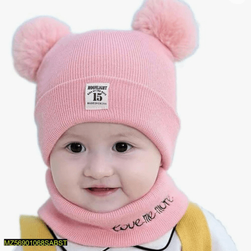 Kid’s Wool Plain Cap With Neck Warmer … Free home delivery by Muhammad Maqbool