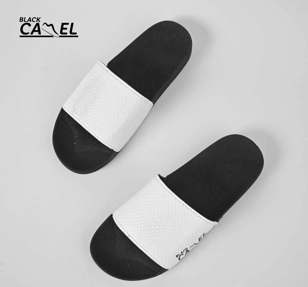 Black Camel Tessel Slide Slipper For Men by Waleed Hassan