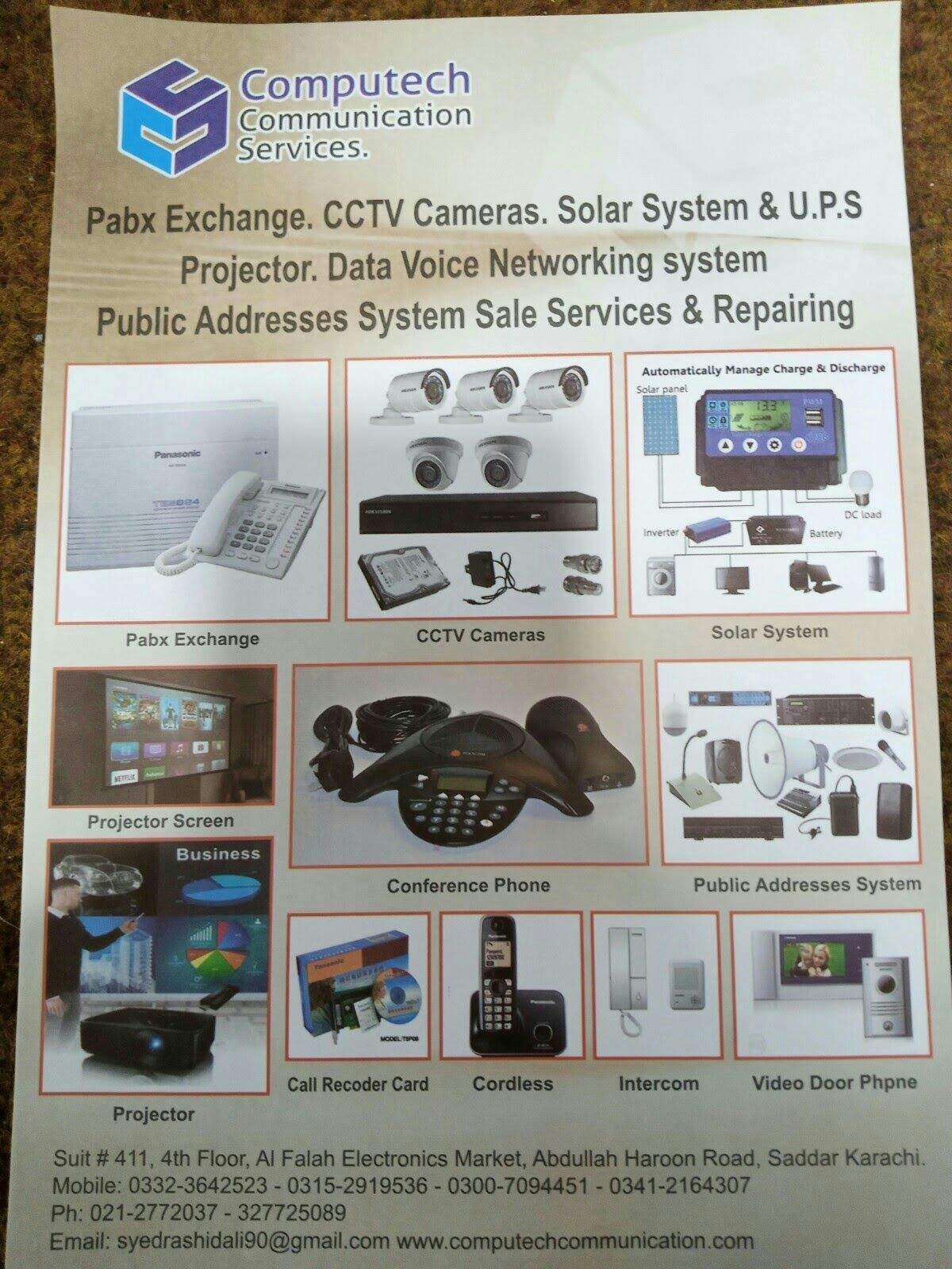Cctv camera PABX Exchange Networking ups by Rashid Ali
