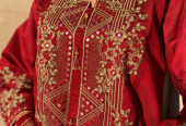 2 PCs women’s khaadi Embroidered suit by Hooriya Baloch