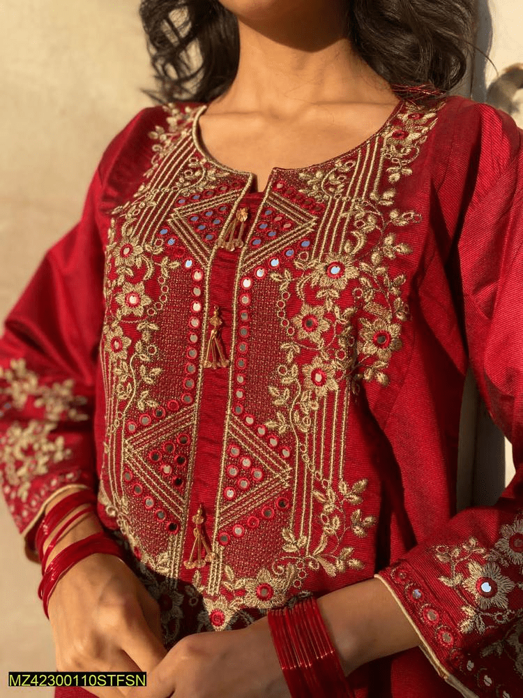 2 PCs women’s khaadi Embroidered suit by Hooriya Baloch