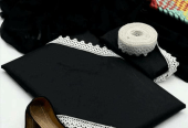 Womans Plain Black suit 3pcs with Khussa and Lass by Zohanali Ali