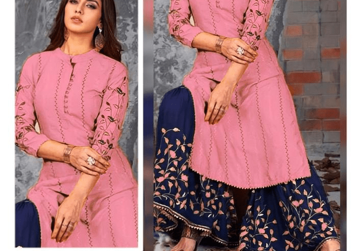 2pcs women unstitched lawn Embroidered suit by Hamza siddique