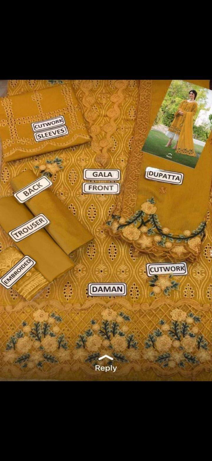 3pc Chicken Kari embroidery collections by M. Bilal