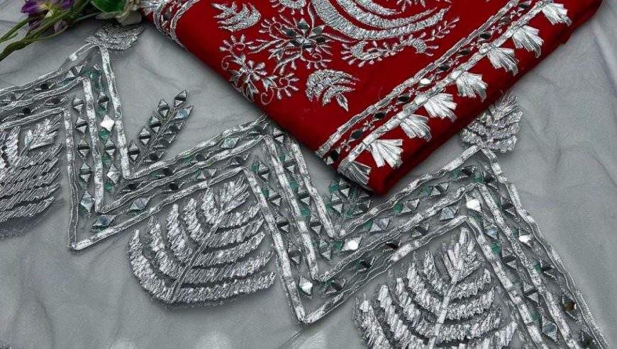 Kathan mirror work 3 piece by Hanzala Khan