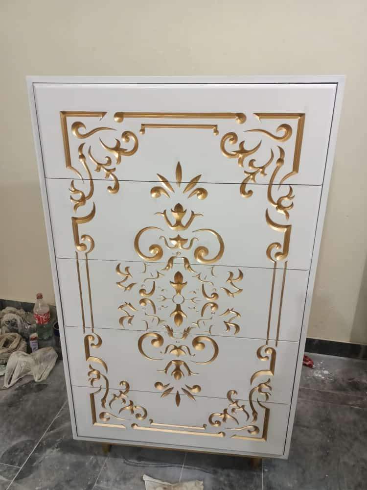 Bed set / Almira / Side tables / shoe rack / Dressing table by Kamal Basha