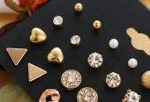 MULTIPLE DESIGNS EAR STUDS FOR GIRLS Pack of 12 by Haseeb Virk