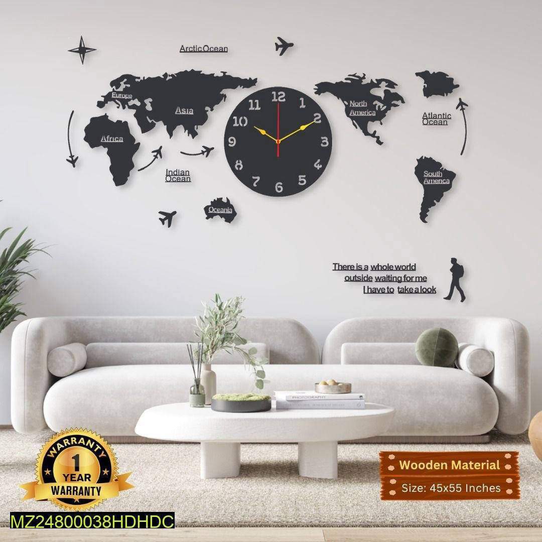 World map clock by Syed Hasnain Shah
