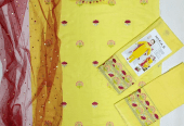 3 pcs girls Unstitched lawn embroidered suit by Syed Hasnain Shah