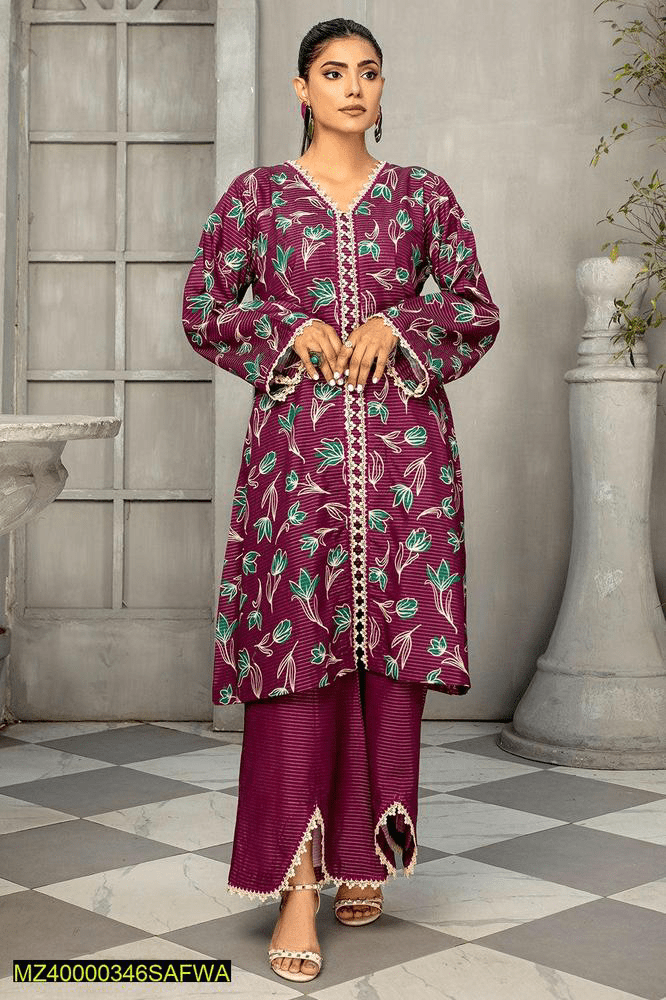 2 pcs woman’s Unstitched masuri printed suit by Syed Hasnain Shah