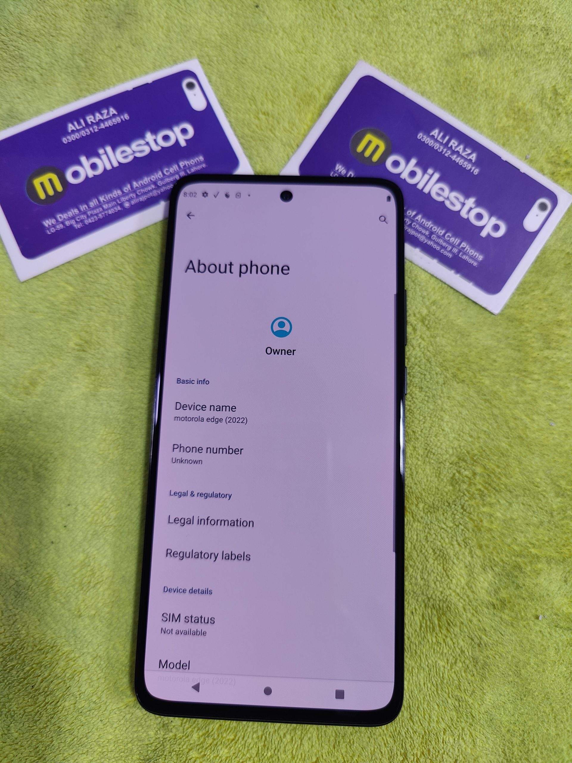 Motorola Edge 2021 model 6/128 , Edge 2022 model 8/128 , PTA approved, by Ali Raza