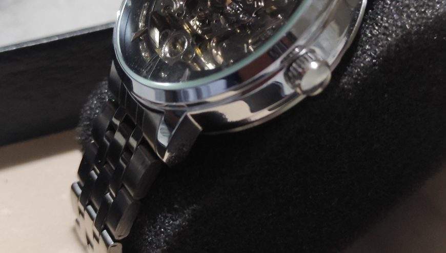 Rolex skeleton Automatic silver and black dial by Muneeb Asif