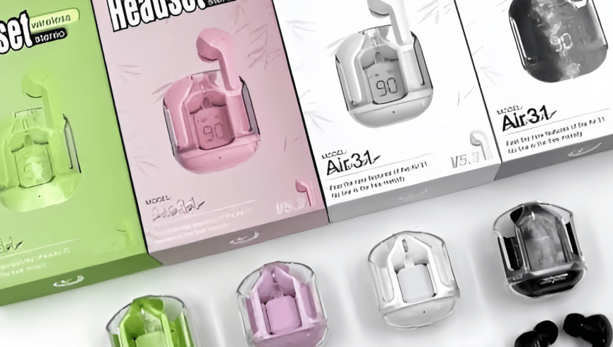 Air 31 Digital Display Case Earbuds by Yasrab Shopping