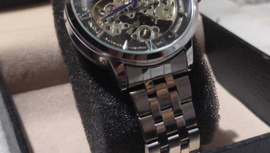 Rolex skeleton Automatic silver and black dial by Muneeb Asif