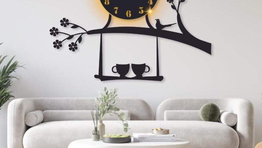 Beautiful bird design laminated wall clock with backlight by Syed Hasnain Shah
