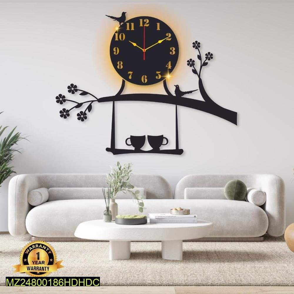 Beautiful bird design laminated wall clock with backlight by Syed Hasnain Shah