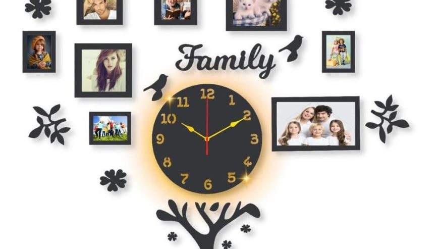 Beautiful family tree laminated wall clock with backlight by Syed Hasnain Shah