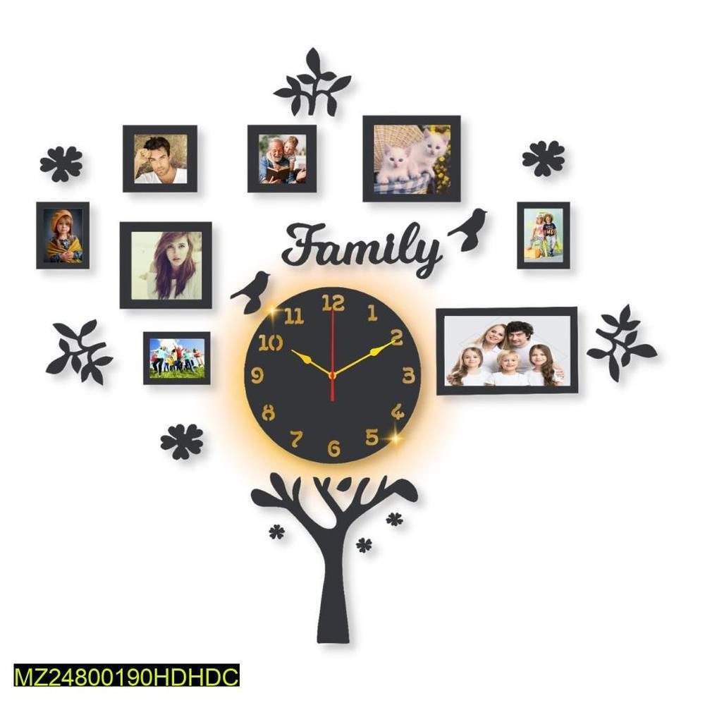 Beautiful family tree laminated wall clock with backlight by Syed Hasnain Shah