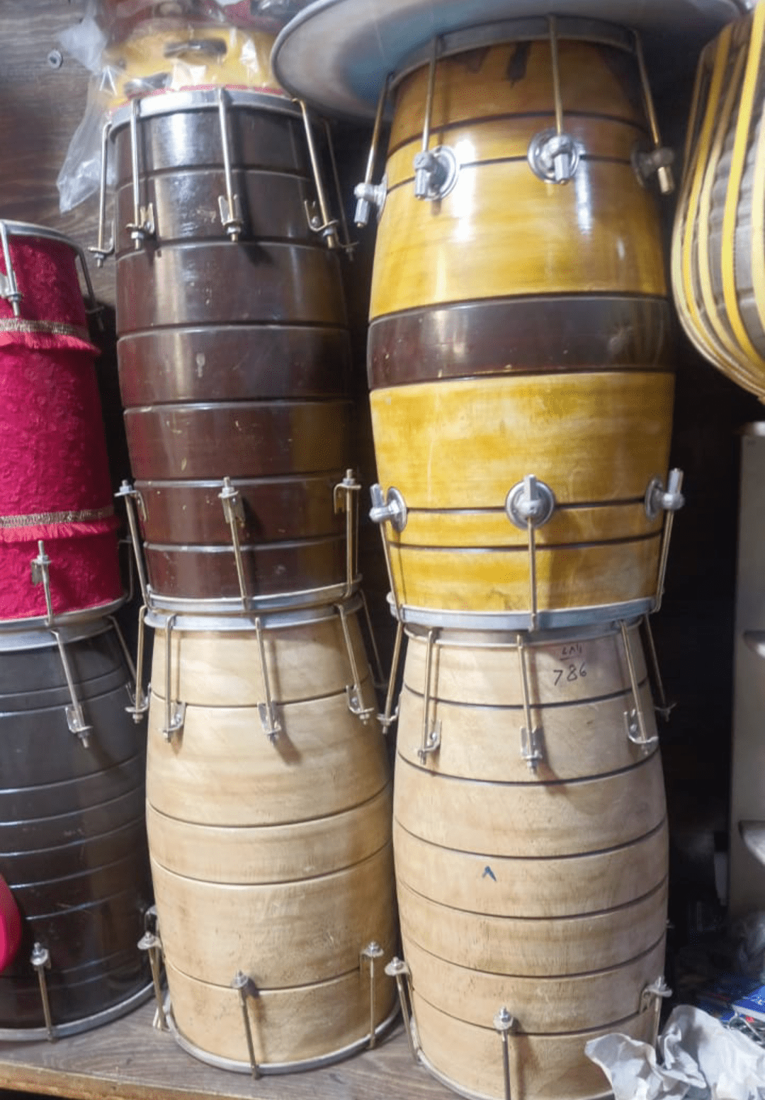 Best Quality Dholak or Dholki Black Sheesham Wood Carving by Pakistan Power tools