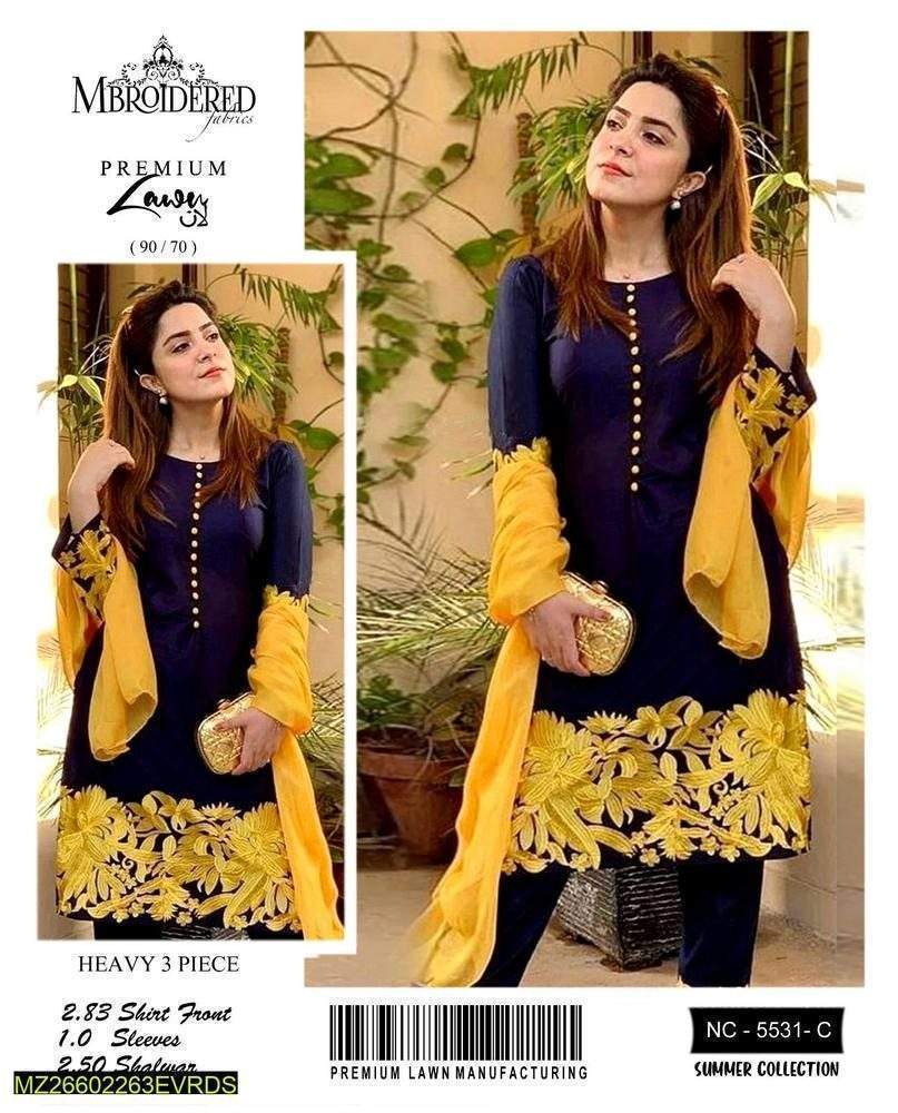 3 piece Lawn wandering dress by Farming With taste vlogs