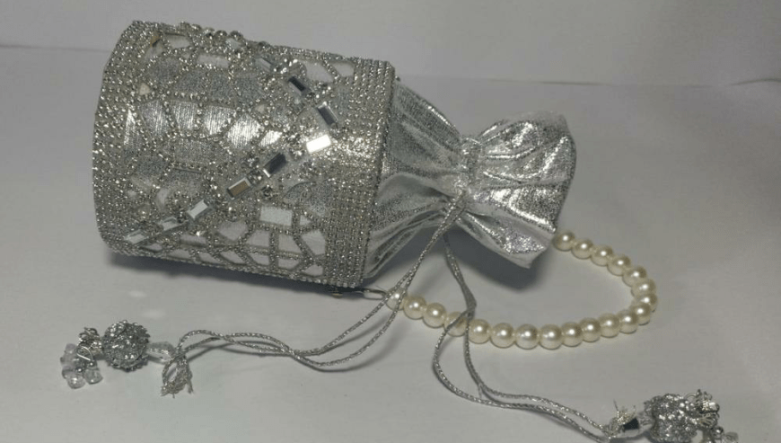 Bridal Fancy Bucket Clutch by Zohanali Ali