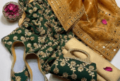 5pcs woman’s unstitched chiffon embroidered suit free home delivery by Salman Salman