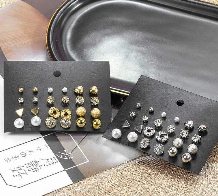 MULTIPLE DESIGNS EAR STUDS FOR GIRLS Pack of 12 by Haseeb Virk