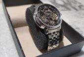 Rolex skeleton Automatic silver and black dial by Muneeb Asif