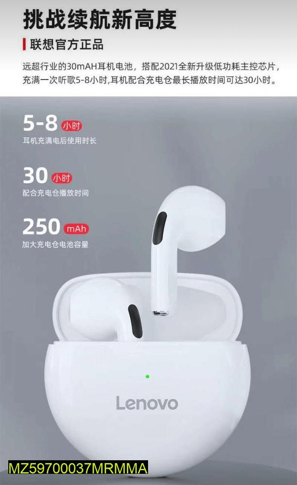 HT38 Earbuds, White by Raja Ubaid