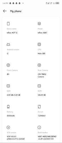 INFINIX HOT 12 URGENT SELL 6+3/128 5000 MAH BATTERY HELIO G85 GAMING P by OP AZADAR